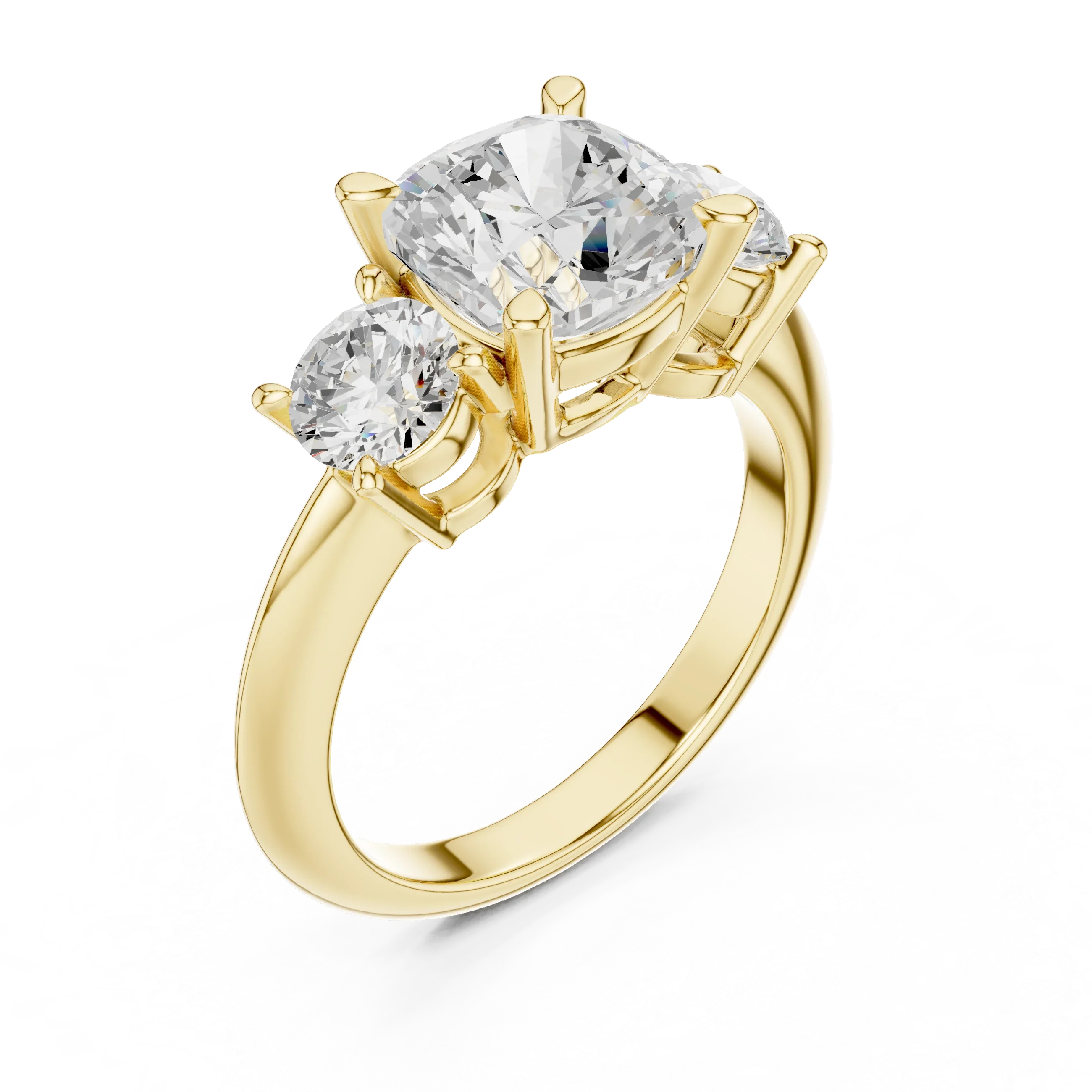 Cushion Cut 3.4 CT D Color Pave Halo Wedding Ring