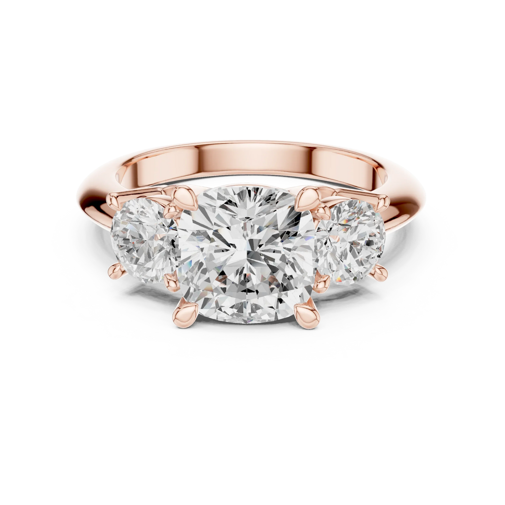 Cushion Cut 3.4 CT D Color Pave Halo Wedding Ring