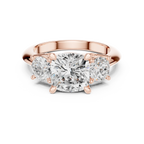 Cushion Cut 3.4 CT D Color Pave Halo Wedding Ring