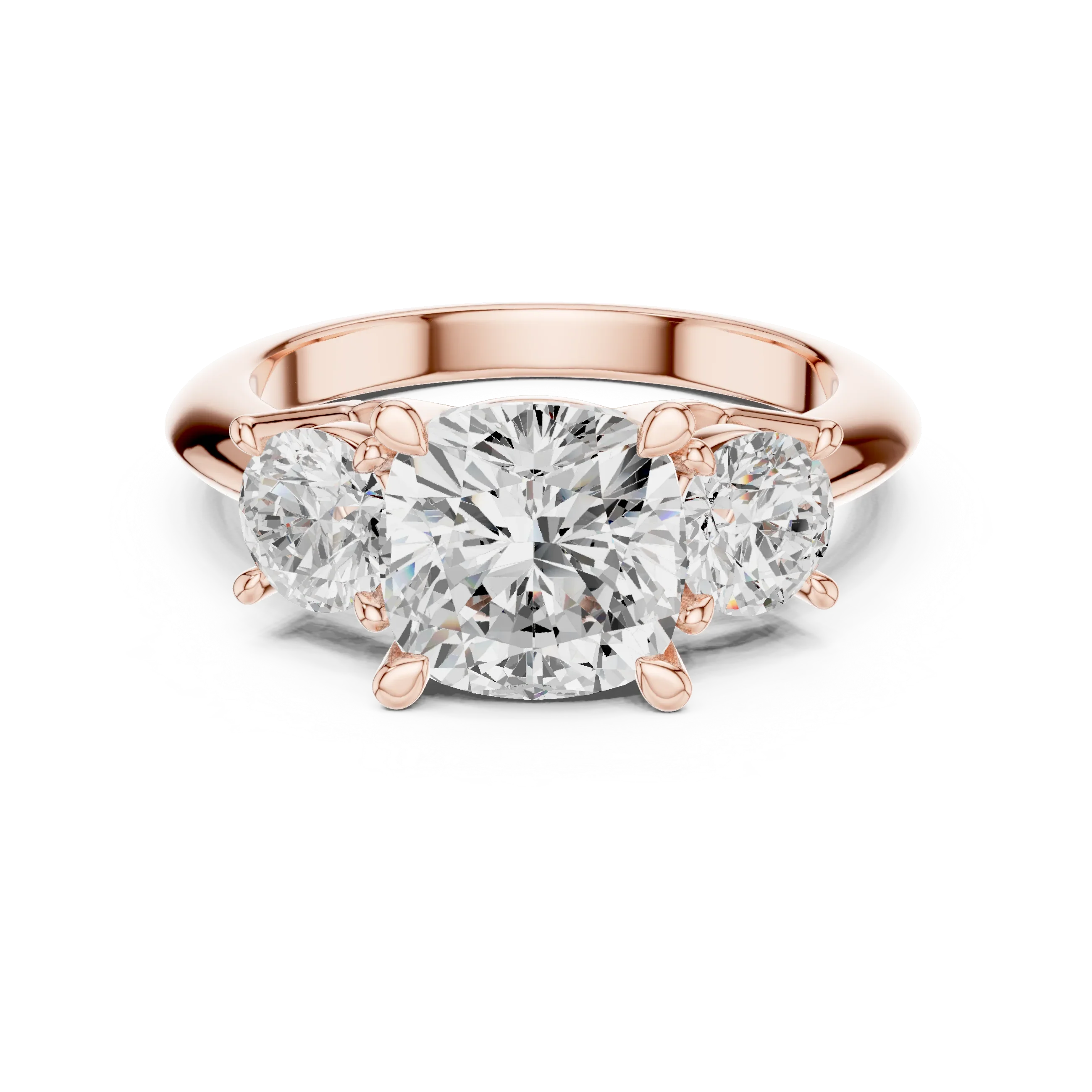 Cushion Cut 3.4 CT D Color Pave Halo Wedding Ring