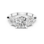 Cushion Cut 3.4 CT D Color Pave Halo Wedding Ring