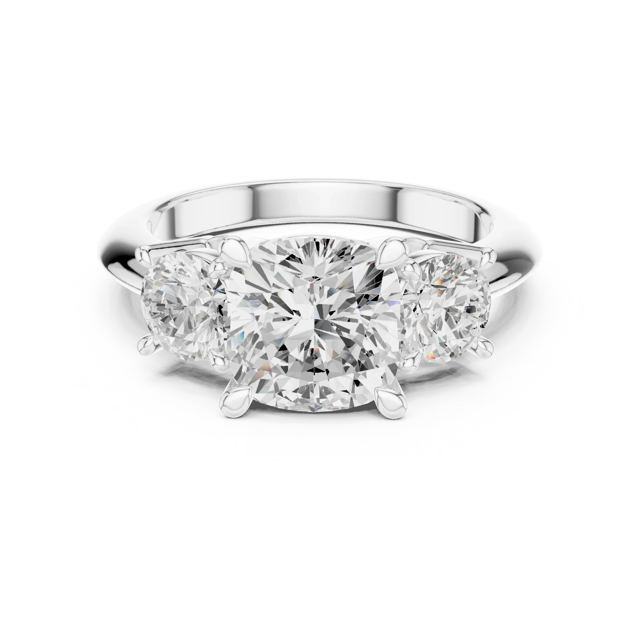 Cushion Cut 3.4 CT D Color Pave Halo Wedding Ring