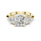 Cushion Cut 3.4 CT D Color Pave Halo Wedding Ring