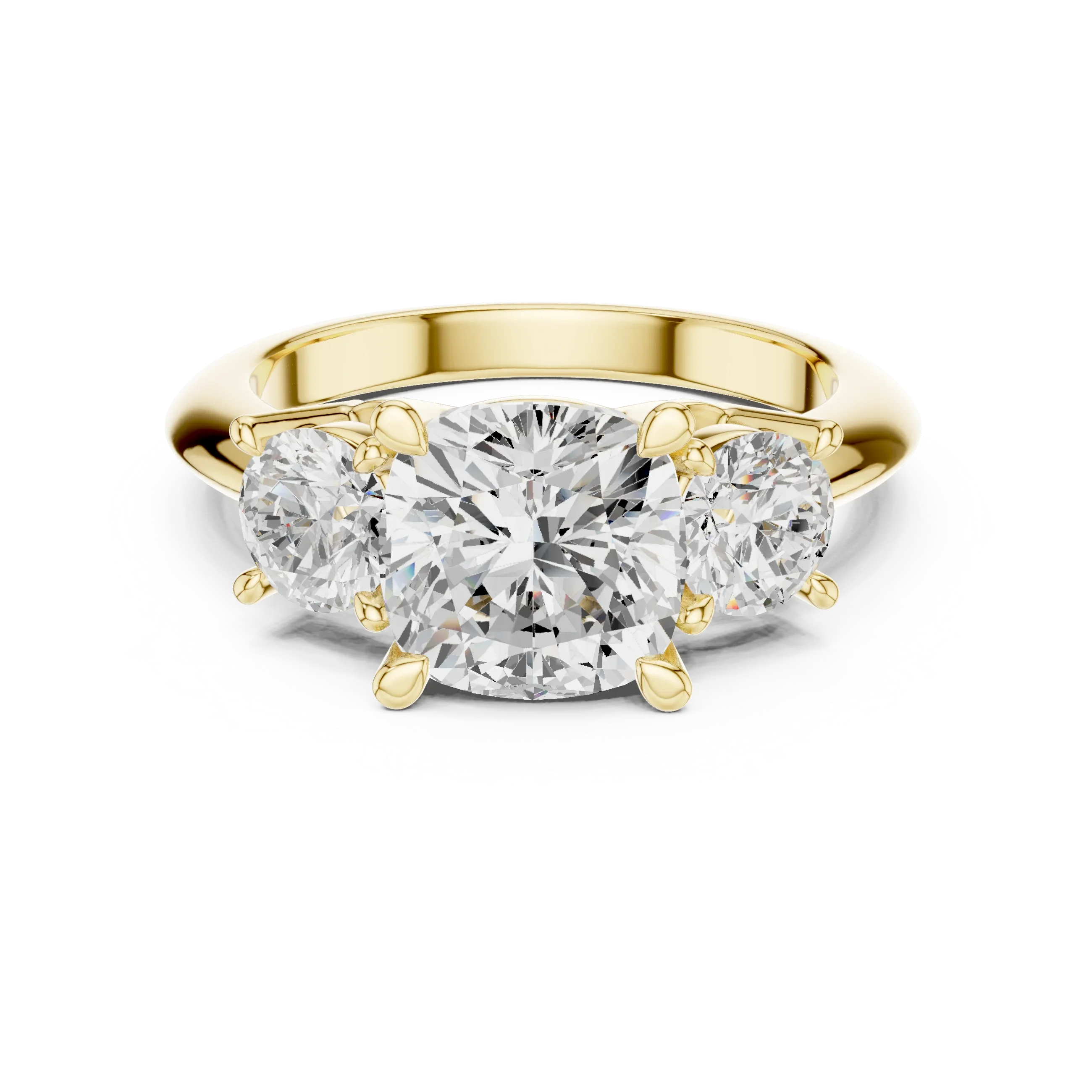 Cushion Cut 3.4 CT D Color Pave Halo Wedding Ring