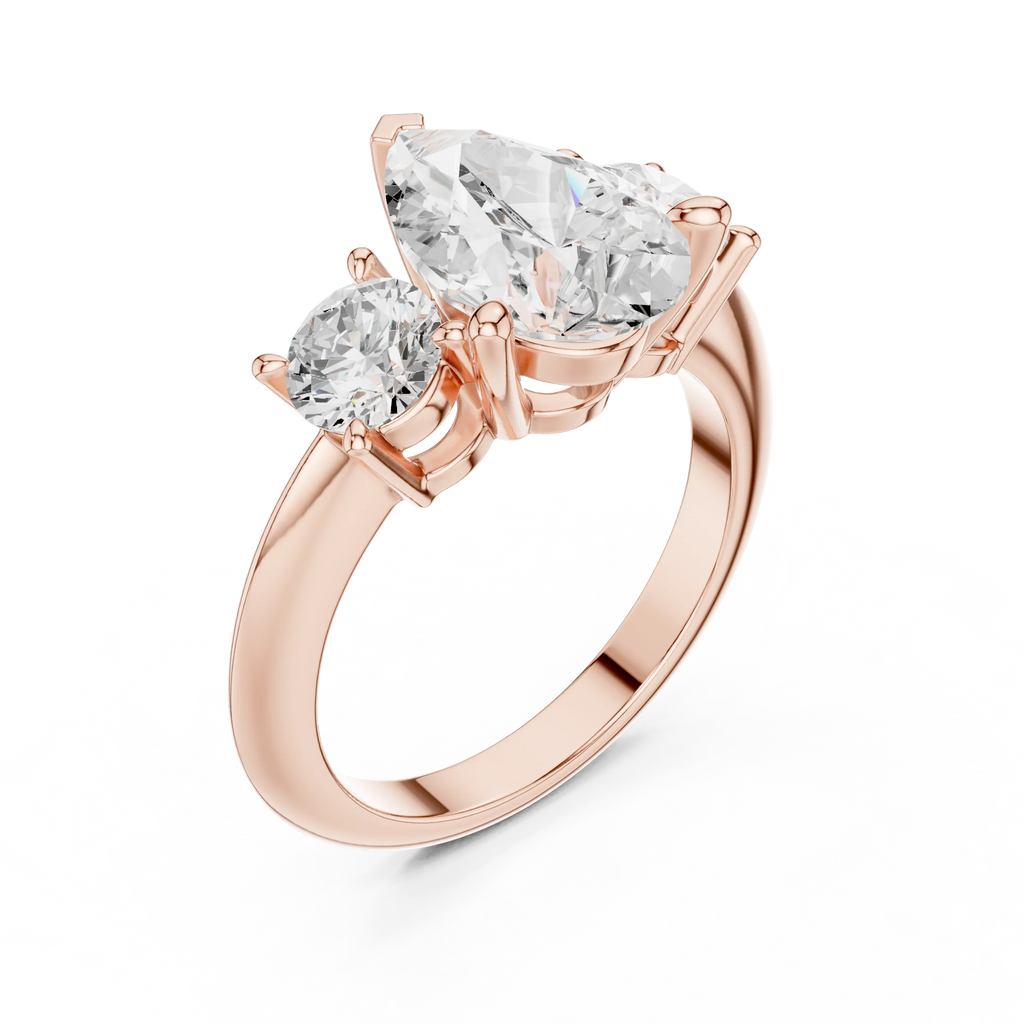 Pear Cut 3.4 CT D Color Hidden Halo Engagement Ring