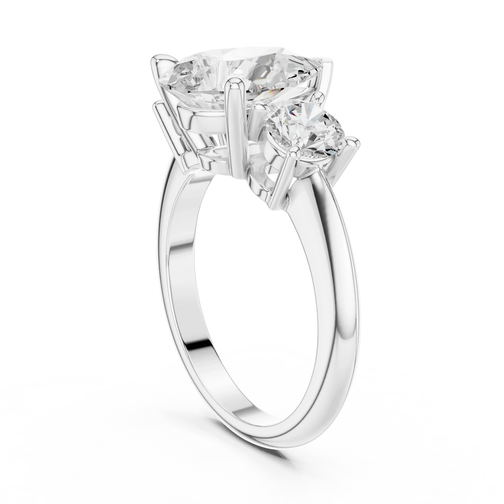 Pear Cut 3.4 CT D Color Hidden Halo Engagement Ring