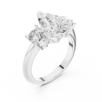 Pear Cut 3.4 CT D Color Hidden Halo Engagement Ring