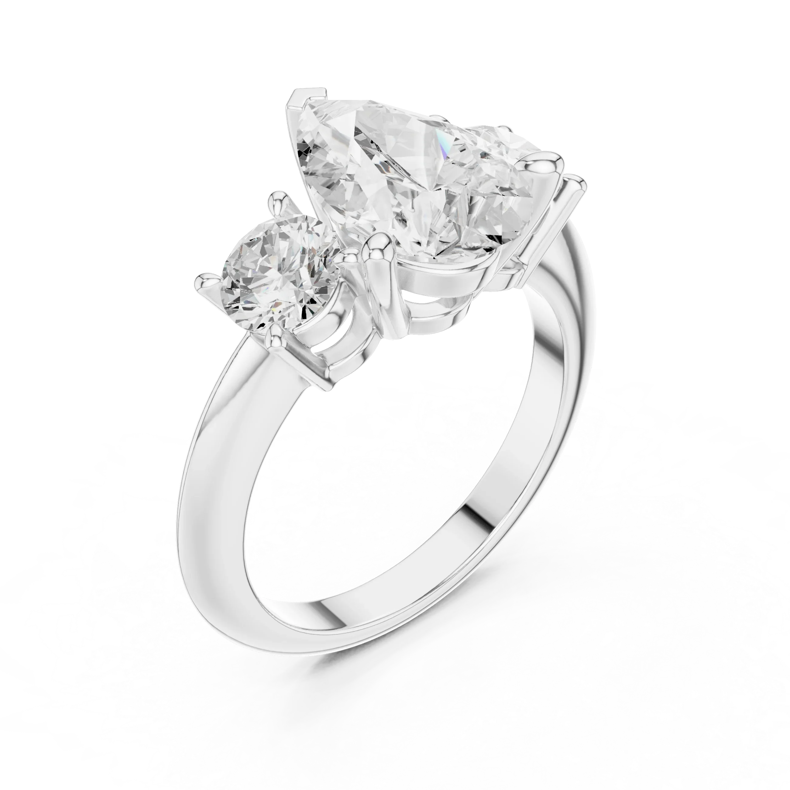 Pear Cut 3.4 CT D Color Hidden Halo Engagement Ring