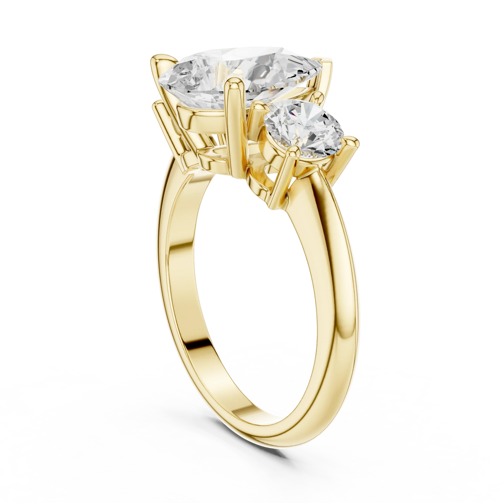Pear Cut 3.4 CT D Color Hidden Halo Engagement Ring