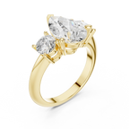 Pear Cut 3.4 CT D Color Hidden Halo Engagement Ring