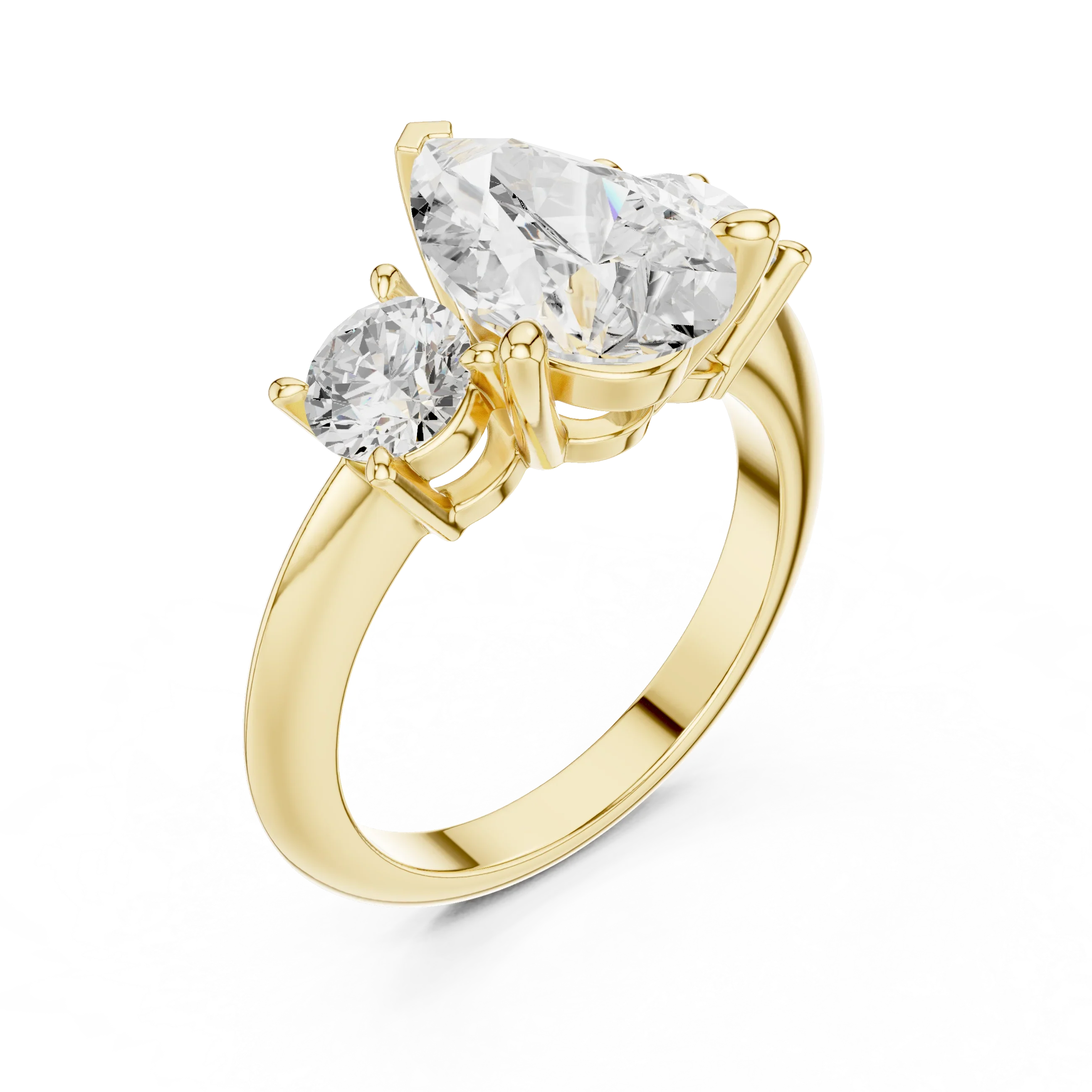 Pear Cut 3.4 CT D Color Hidden Halo Engagement Ring