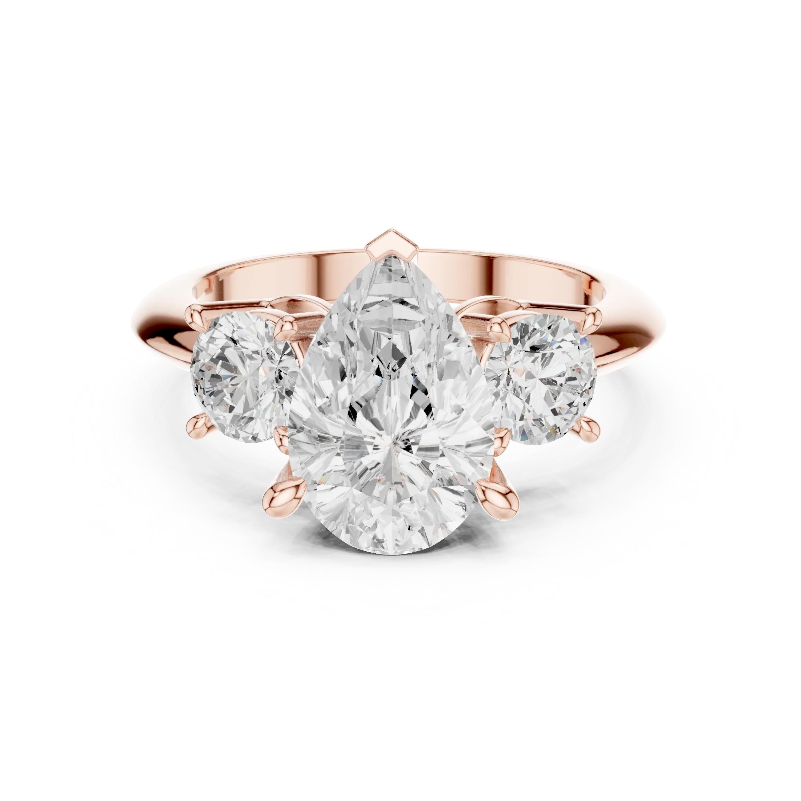 Pear Cut 3.4 CT D Color Hidden Halo Engagement Ring