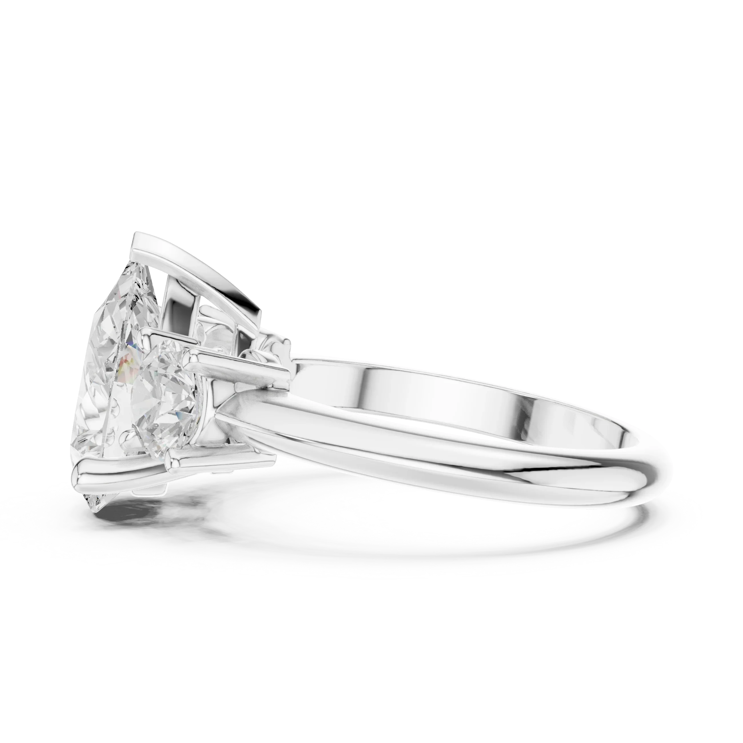 Pear Cut 3.4 CT D Color Hidden Halo Engagement Ring