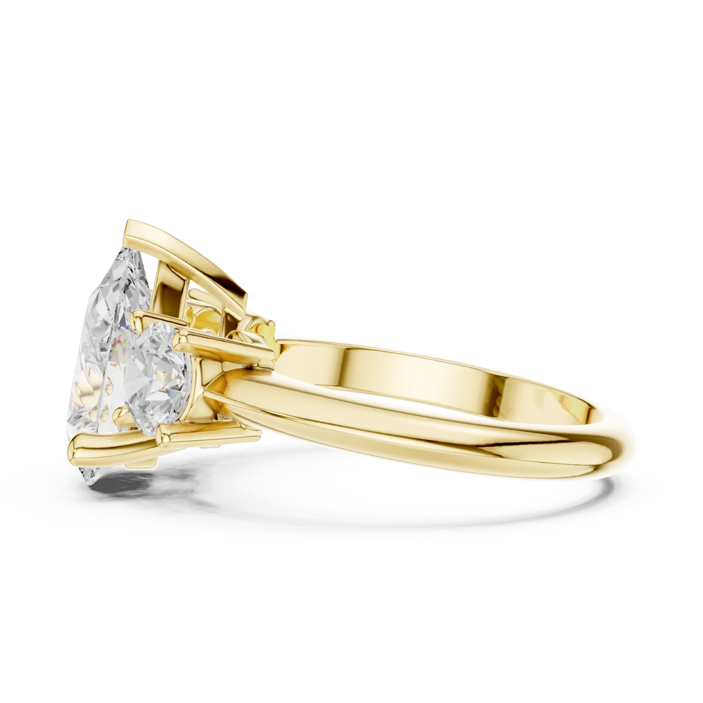 Pear Cut 3.4 CT D Color Hidden Halo Engagement Ring
