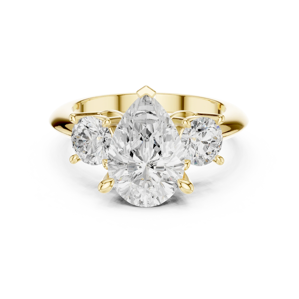 Pear Cut 3.4 CT D Color Hidden Halo Engagement Ring