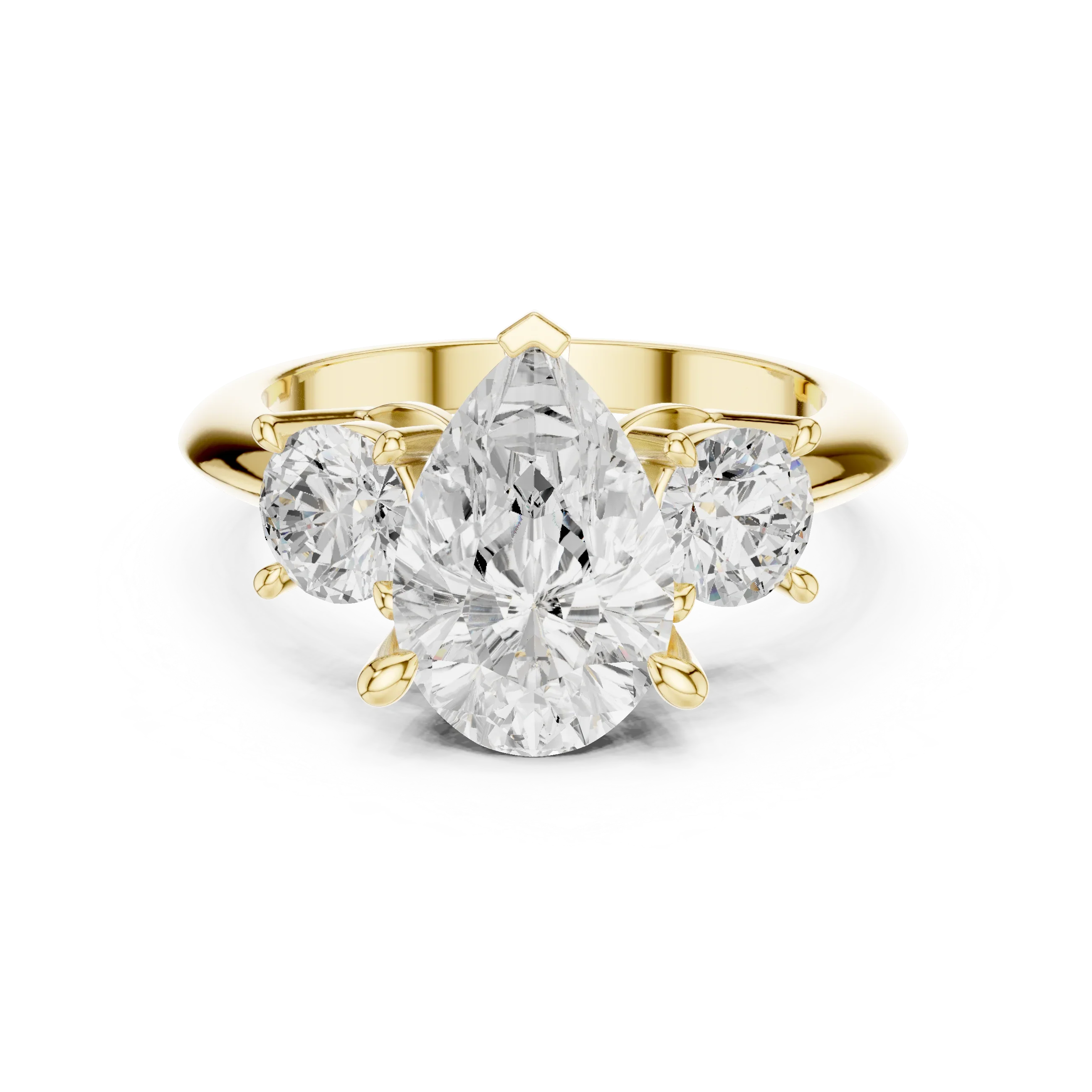 Pear Cut 3.4 CT D Color Hidden Halo Engagement Ring