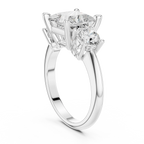 2.50ct Princess Cut 3 Stone Moissanite Diamond Ring Birthday Gift