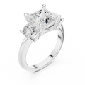 2.50ct Princess Cut 3 Stone Moissanite Diamond Ring Birthday Gift