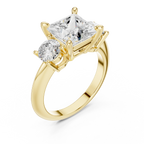 2.50ct Princess Cut 3 Stone Moissanite Diamond Ring Birthday Gift