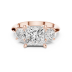 2.50ct Princess Cut 3 Stone Moissanite Diamond Ring Birthday Gift