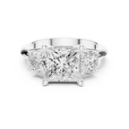 2.50ct Princess Cut 3 Stone Moissanite Diamond Ring Birthday Gift