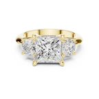 2.50ct Princess Cut 3 Stone Moissanite Diamond Ring Birthday Gift