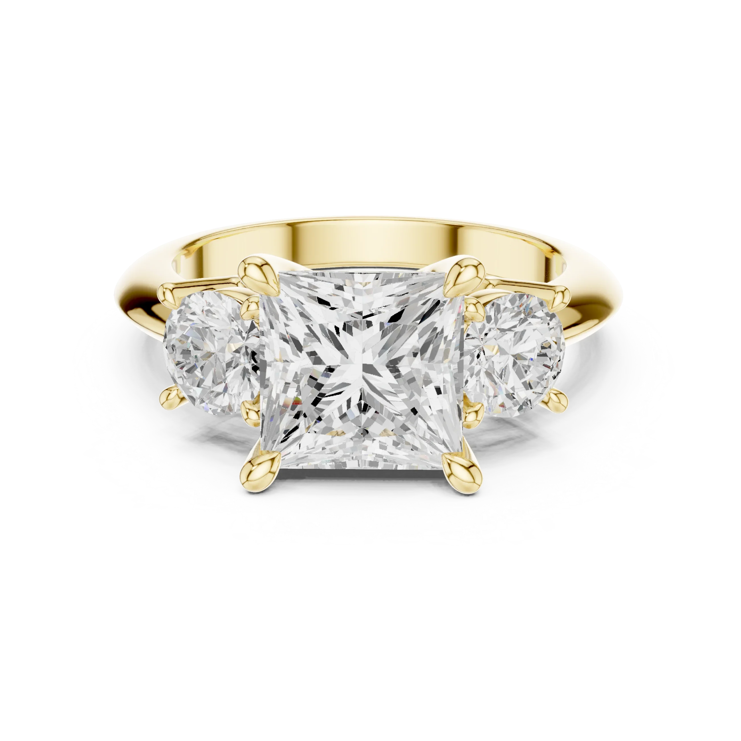 2.50ct Princess Cut 3 Stone Moissanite Diamond Ring Birthday Gift