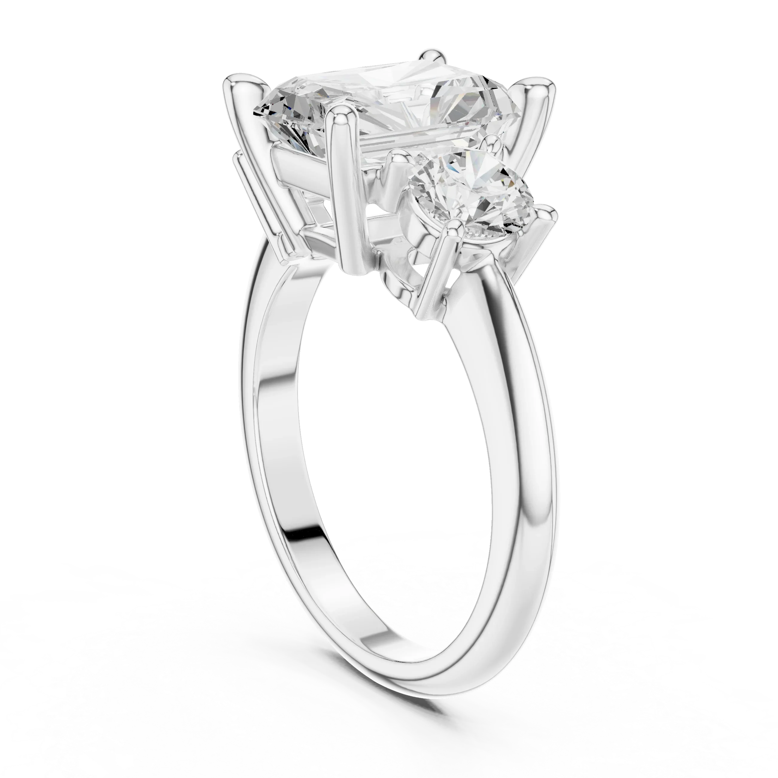 Radiant Cut 3.4 CT D Color Hidden Halo Engagement Ring