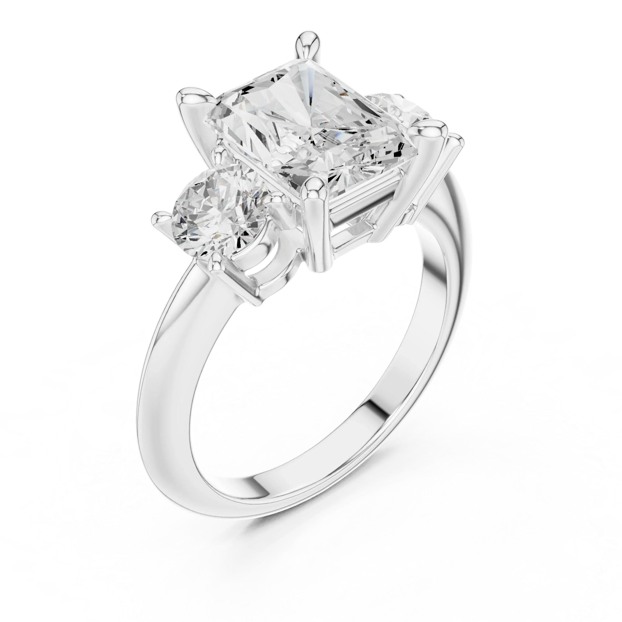 Radiant Cut 3.4 CT D Color Hidden Halo Engagement Ring