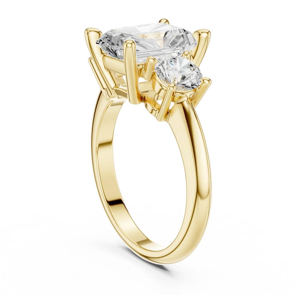 Radiant Cut 3.4 CT D Color Hidden Halo Engagement Ring