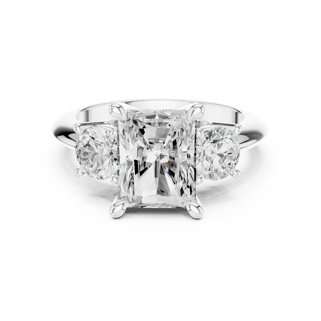 Radiant Cut 3.4 CT D Color Hidden Halo Engagement Ring