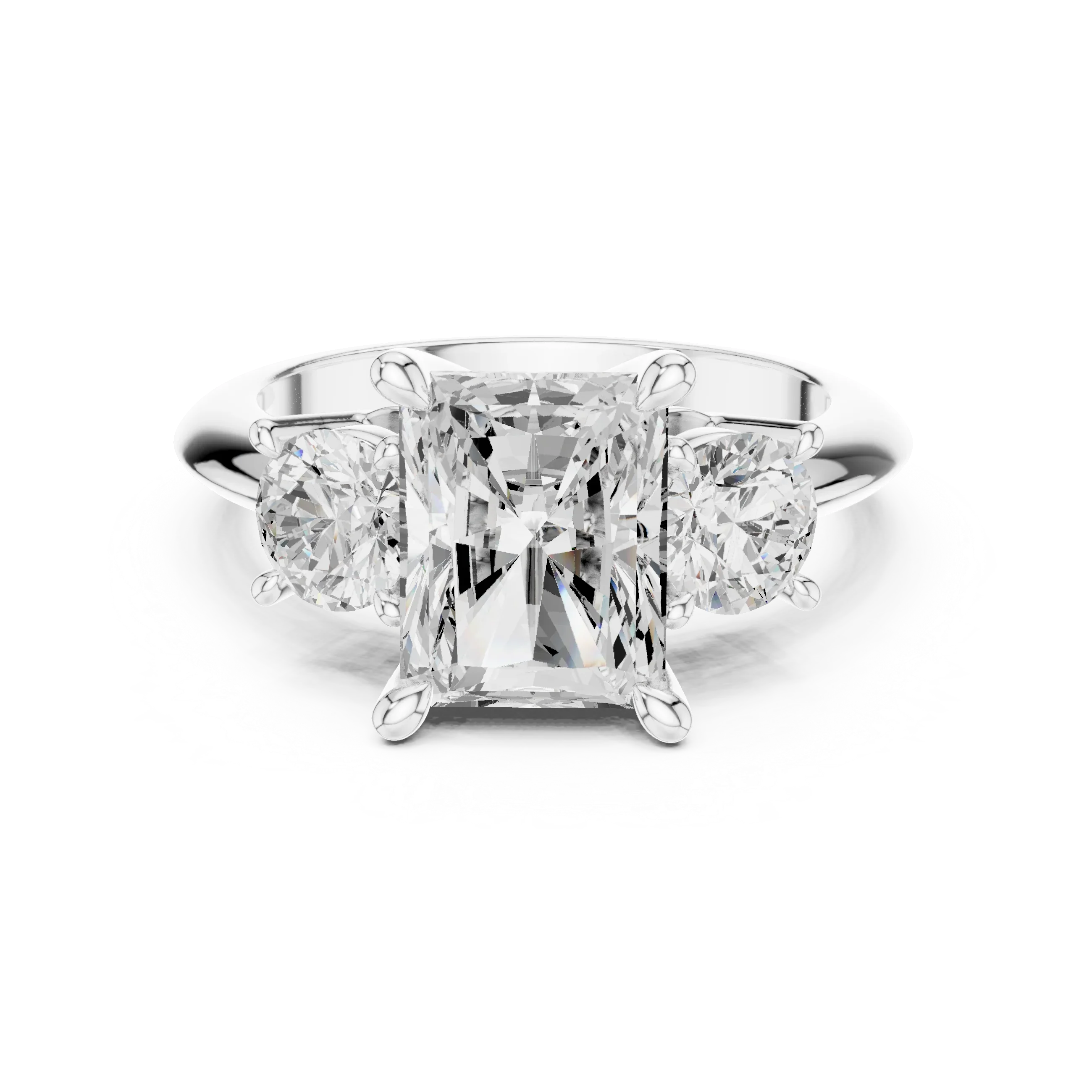 Radiant Cut 3.4 CT D Color Hidden Halo Engagement Ring