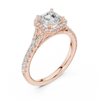 1ct Asscher Cut Moissanite Engagement Statement Ring