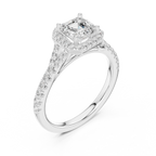 1ct Asscher Cut Moissanite Engagement Statement Ring