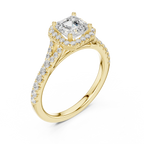 1ct Asscher Cut Moissanite Engagement Statement Ring