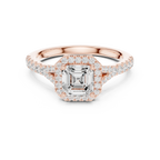 1ct Asscher Cut Moissanite Engagement Statement Ring
