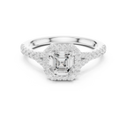 1ct Asscher Cut Moissanite Engagement Statement Ring