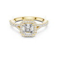1ct Asscher Cut Moissanite Engagement Statement Ring