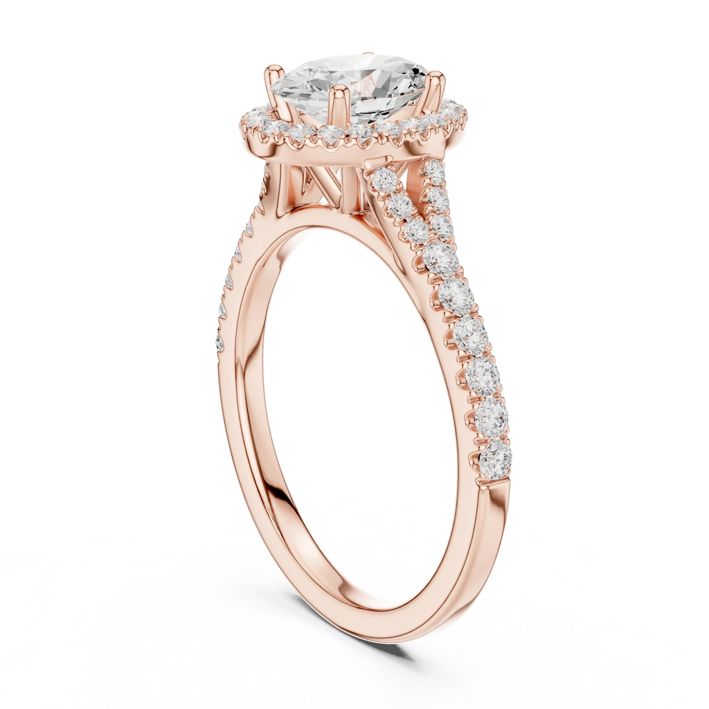 1.4 CTW Oval Cut Brilliant Halo Diamond Minimalist Ring