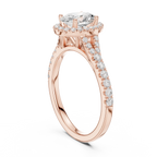 1.4 CTW Oval Cut Brilliant Halo Diamond Minimalist Ring