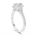 1.4 CTW Oval Cut Brilliant Halo Diamond Minimalist Ring