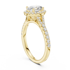 1.4 CTW Oval Cut Brilliant Halo Diamond Minimalist Ring