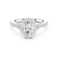 1.4 CTW Oval Cut Brilliant Halo Diamond Minimalist Ring