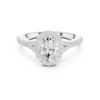 1.4 CTW Oval Cut Brilliant Halo Diamond Minimalist Ring