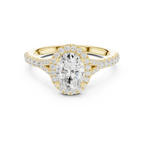 1.4 CTW Oval Cut Brilliant Halo Diamond Minimalist Ring