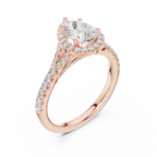 1.4 CTW Pear Cut Diamond Classic Halo Bridal Ring
