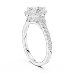 1.4 CTW Pear Cut Diamond Classic Halo Bridal Ring