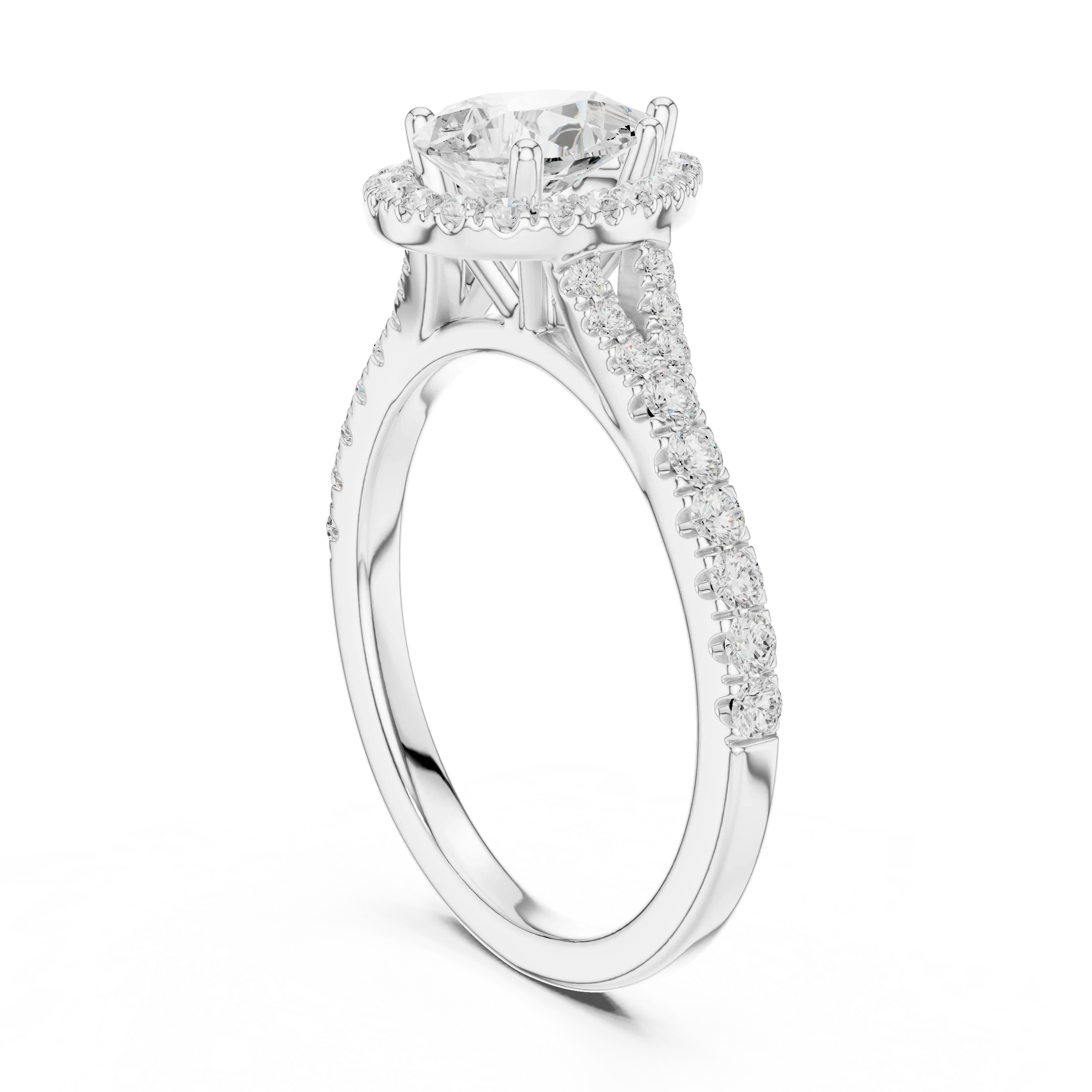 1.4 CTW Pear Cut Diamond Classic Halo Bridal Ring