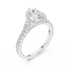 1.4 CTW Pear Cut Diamond Classic Halo Bridal Ring