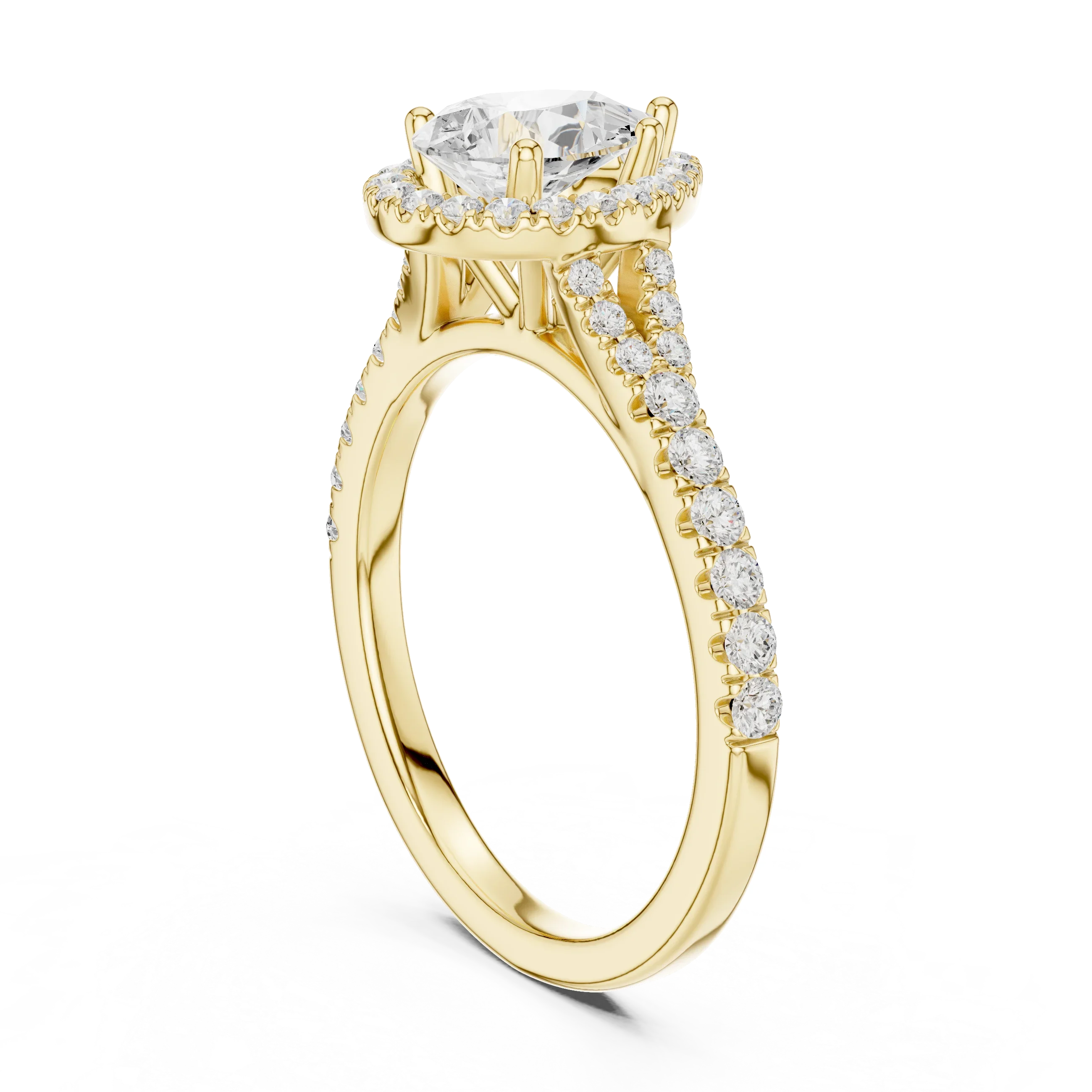 1.4 CTW Pear Cut Diamond Classic Halo Bridal Ring